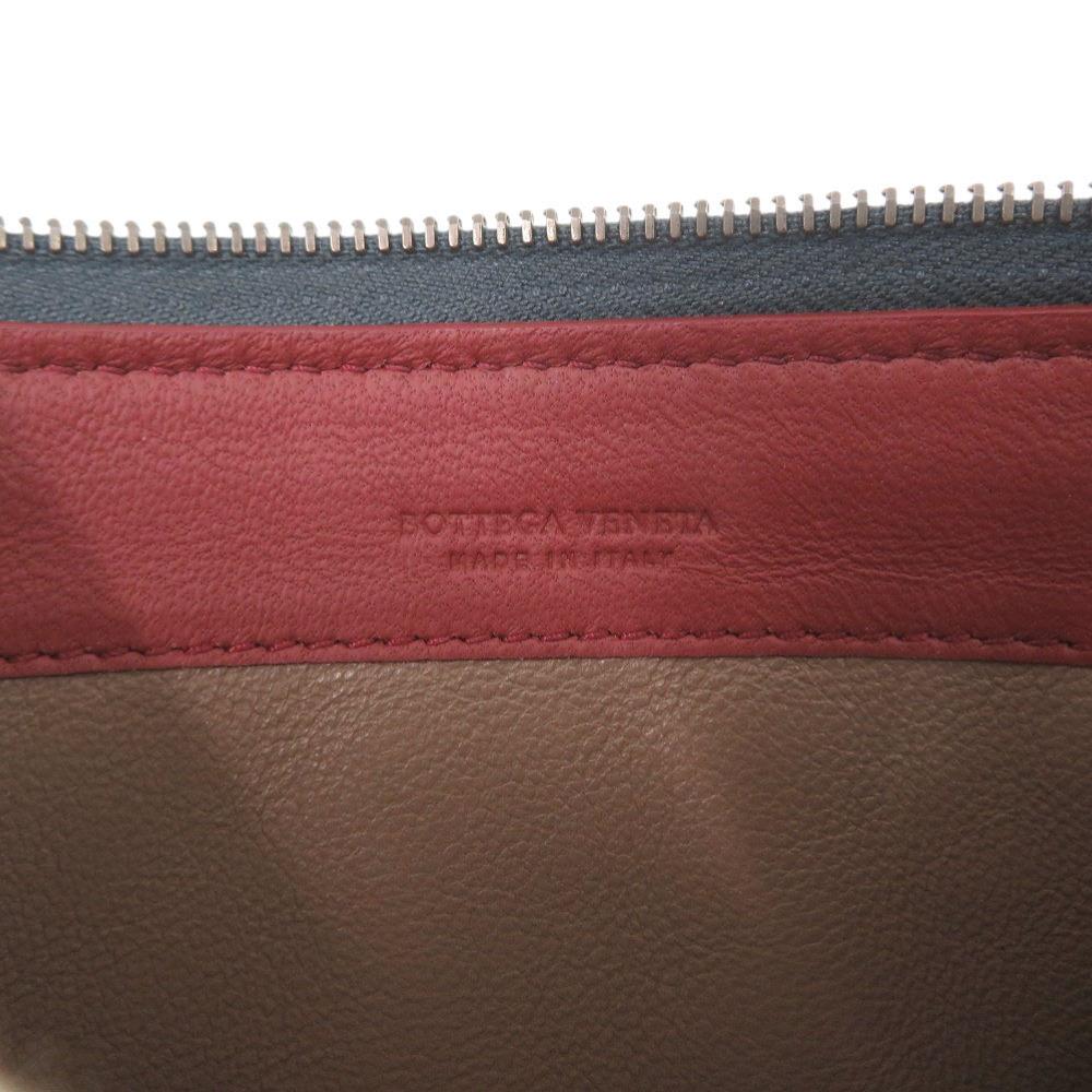 Used AUTHENTIC BOTTEGAVENETA Zip Around Intrecciato long wallet blue Leather