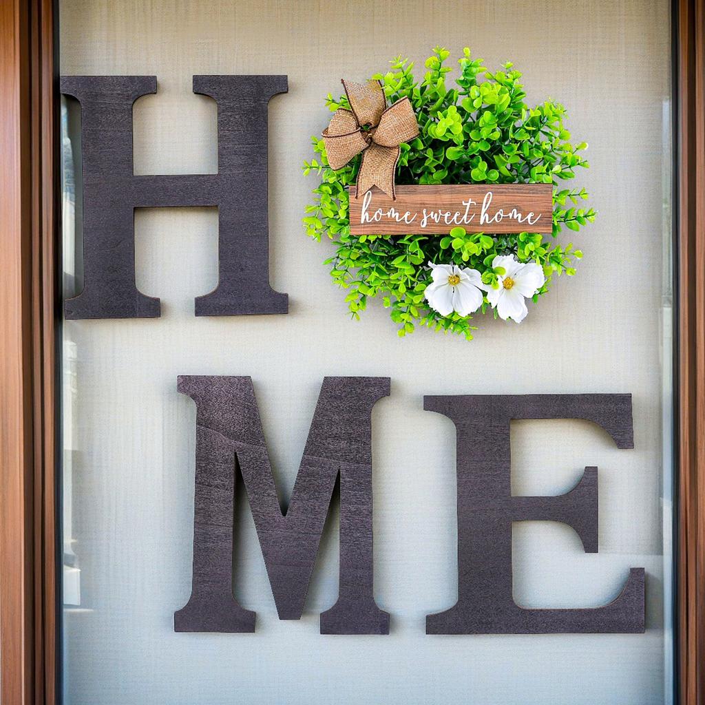 Alphabet HOME Wooden Plaque Home Wooden Art Decorative Door Hanging Wall Hanging