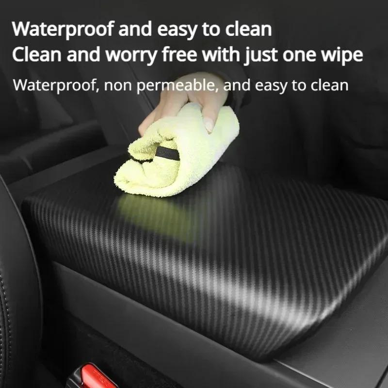 Armrest Box Cover for Tesla Model Y Juniper 2025 Model 3 Highland ABS Center Console Arm Rest Lid Protective Shell Accessories