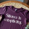Political Resist Protest T-Shirt, Activist Graphic with Vote Election Design, Silence Is Complicity Statement, Social Justice Demonstrations