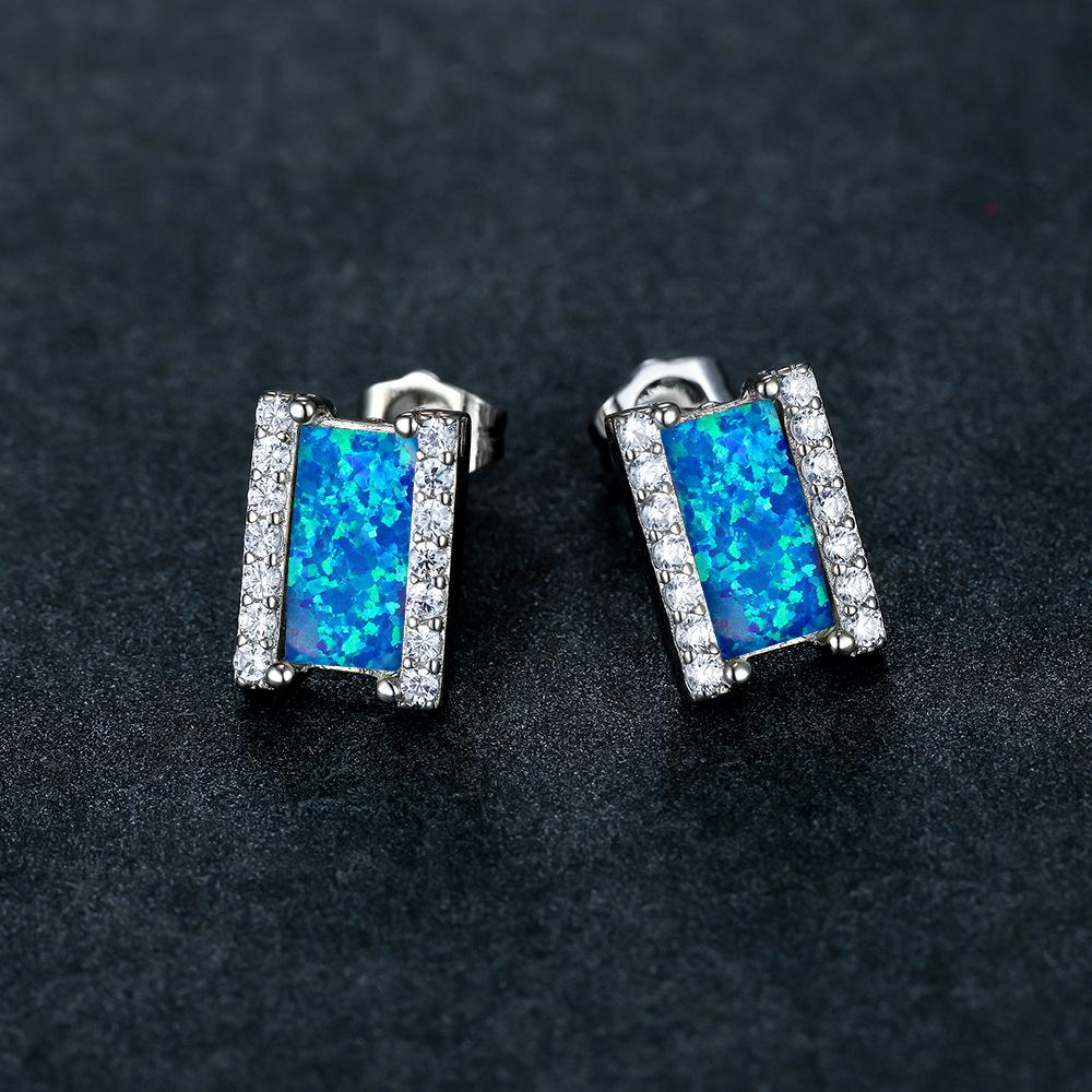 Европейские и американские новые геометрические прямоугольные серьги-гвоздики с бриллиантами, простые и нишевые серьги