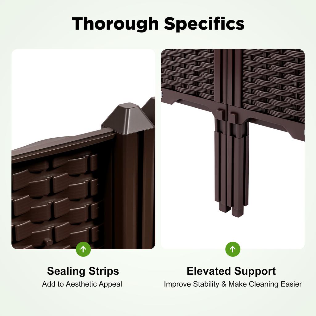 4 Tier Raised Garden Bed Planter Box PP Plastic Elevated Vegetable Flower Herb Grow Box for Patio Balcony Backyard