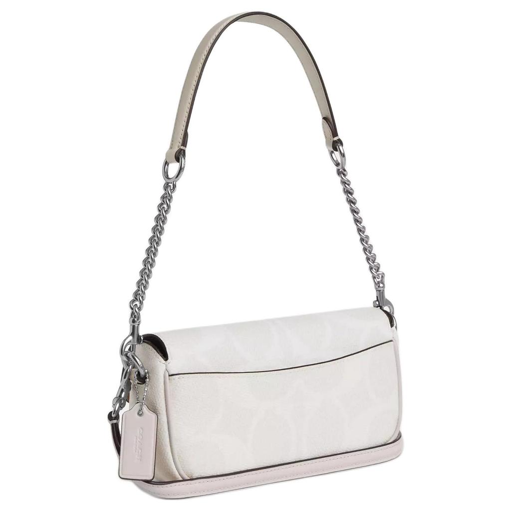 Coach Hailey 20 Logo Flap Closure Coated Canvas Crossbody Shoulder Bag Small Women bags White CAN70-SVXU5
