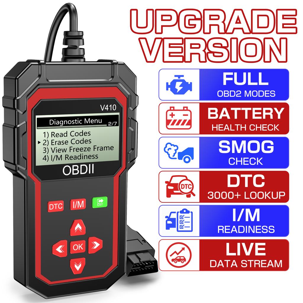V410 Автомобильный OBD2 сканер Диагностические инструменты OBDII EOBD Чтение/Сброс кодов неисправностей Считыватель кодов Диагностика системы двигателя