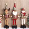 New Christmas Retro Snowflake Plaid Telescopic Doll Hotel Shopping Mall Christmas Decoration Ornaments