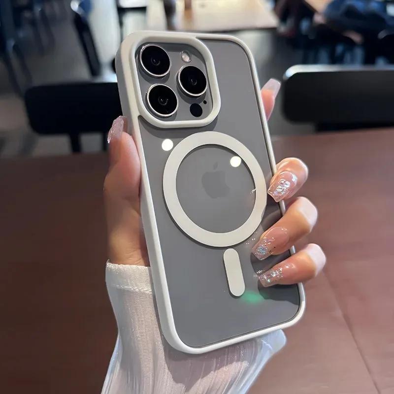Роскошный прозрачный чехол для Magsafe для iPhone 17 16 11 12 13 14 15 Pro Max Plus Mini, магнитный, противоударный, прозрачный бампер