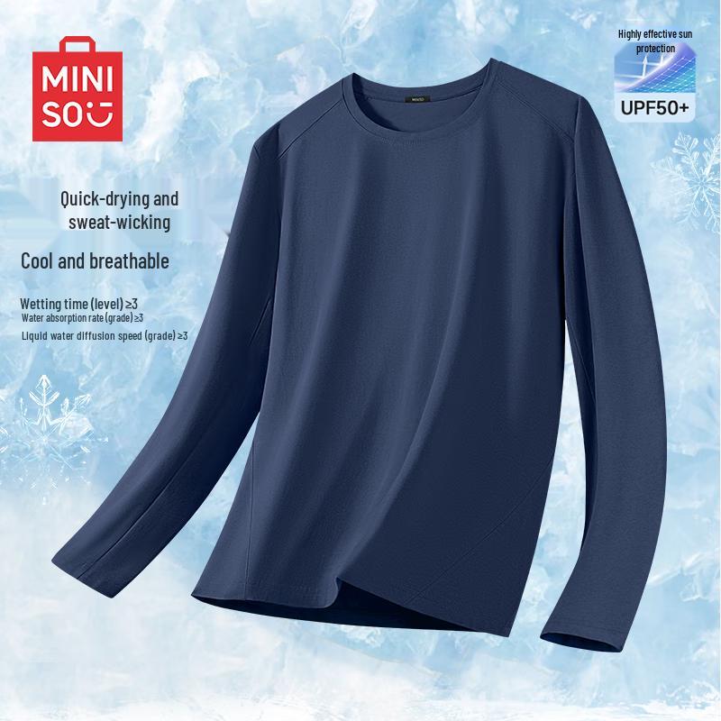 MINISO Мужская быстросохнущая футболка с длинным рукавом для активного отдыха