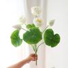 Green Plants Artificial Lotus Flower Plastic Silk Lotus Flower Fake Flowers  Outdoor Garden Decor
