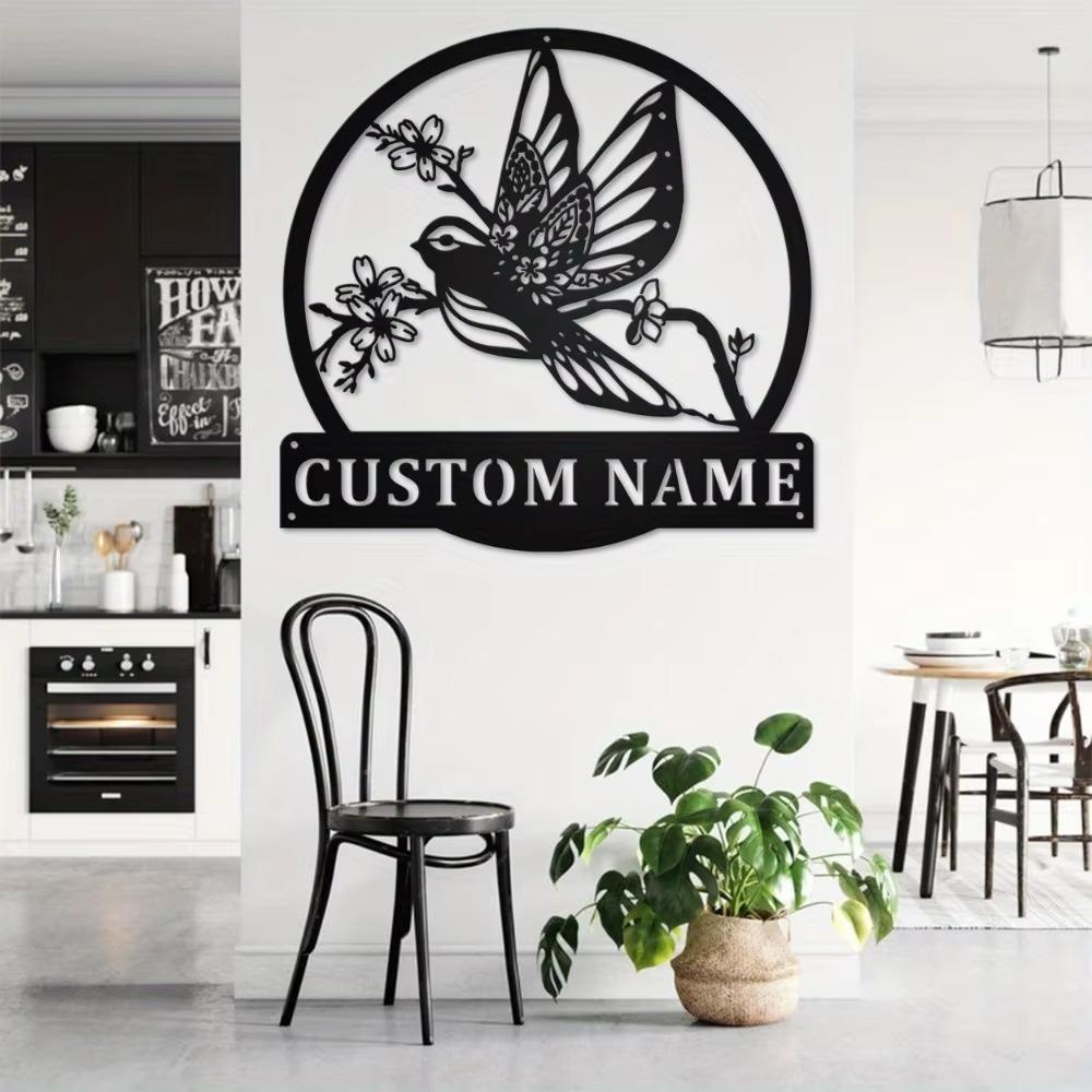 Индивидуальное металлическое настенное искусство, Форма птицы, Матовое покрытие, Персонализированный декор для дома, Многоразовый подарок