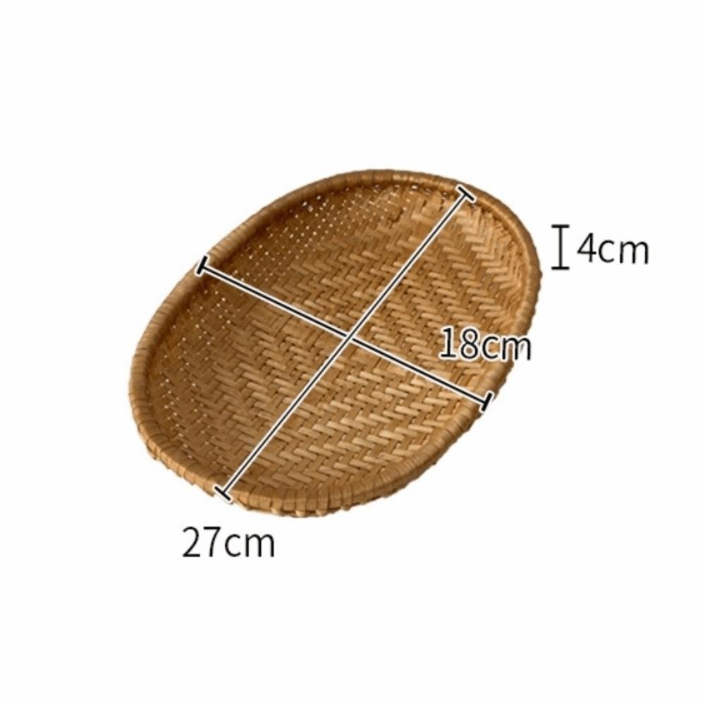 Oval Shape Rattan Storage Basket Wicker Material Fruit Display Basket  Kitchen Use