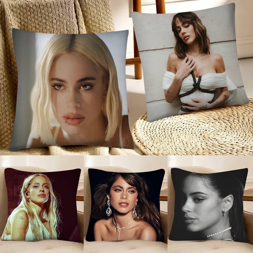 Singer Martina Stoessel TINI Pillow Case Fashion Square Pillowcase Bedroom Sofa Room Ins Decoration Leisure
