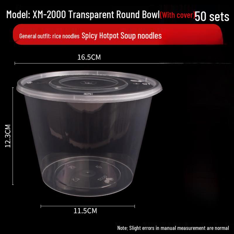 Disposable Food-Grade Round Plastic Takeaway Bowls