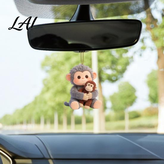 Cute Car Decoration 2D Monkey Hanging Ornament Acrylic Rearview Mirror Accessories Holding
