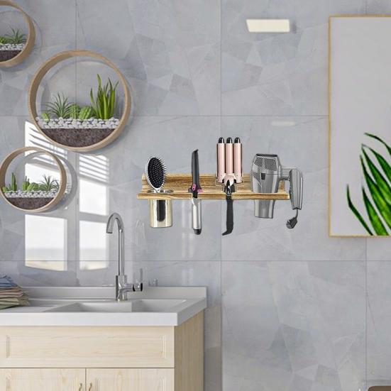 Органайзер для волос, настенный держатель для фена, гладкий край, без заусенцев, простой