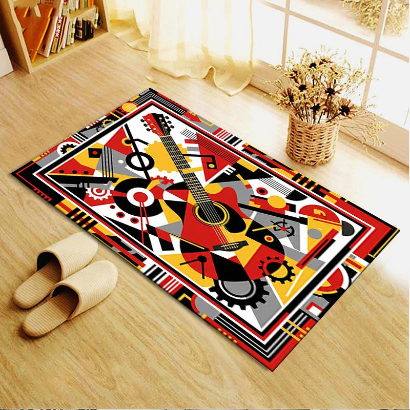 2025 New Guitar Geometry Carpet Rug for Living Room Bedroom Home Sofa Decoration,Kids play Non-slip Floor Mat57
