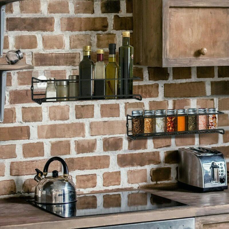 2/4PCS Hanging Kitchen Shelf Spice Shelf Wall-Mounted Kitchen Cupboard Doors