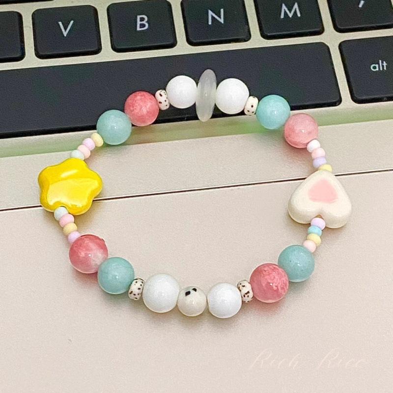 Macaron Cream Beaded Bracelet Sweet Love Star Bracelet Cute Niche Design Girlfriend Accessories