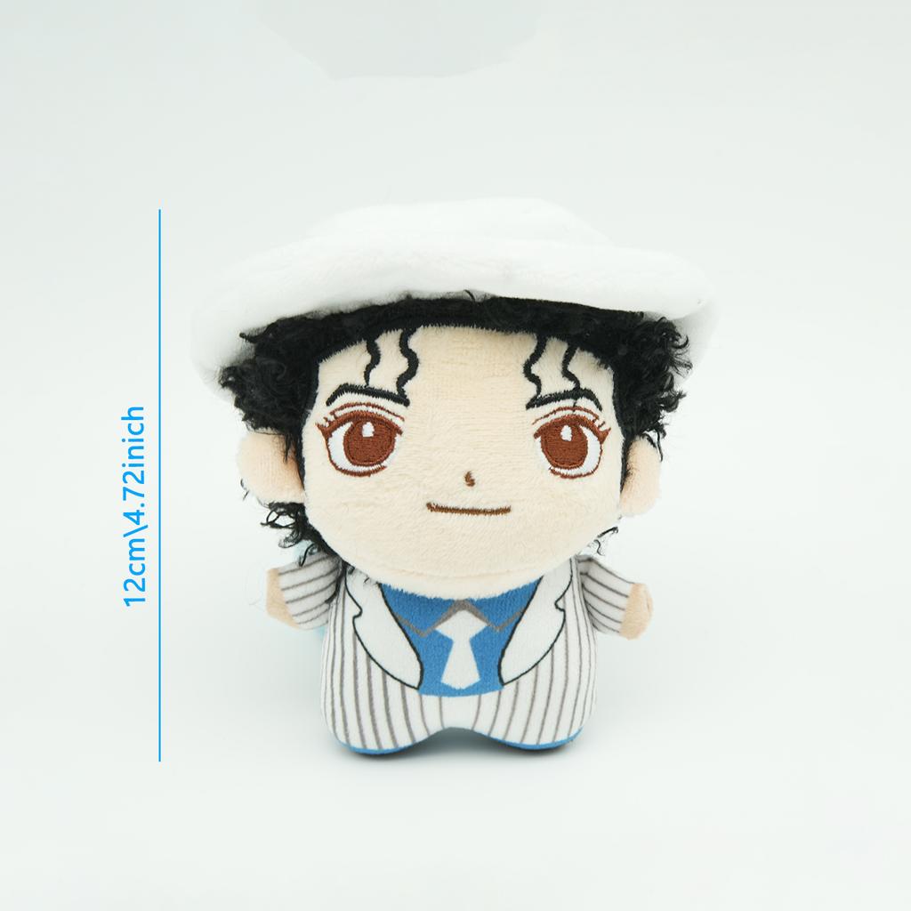 New Michael Plush Doll Cool Star Classic White Stripe Suit Stuffed Doll Singer Peripherals Plushie Fans Birthday Gifts