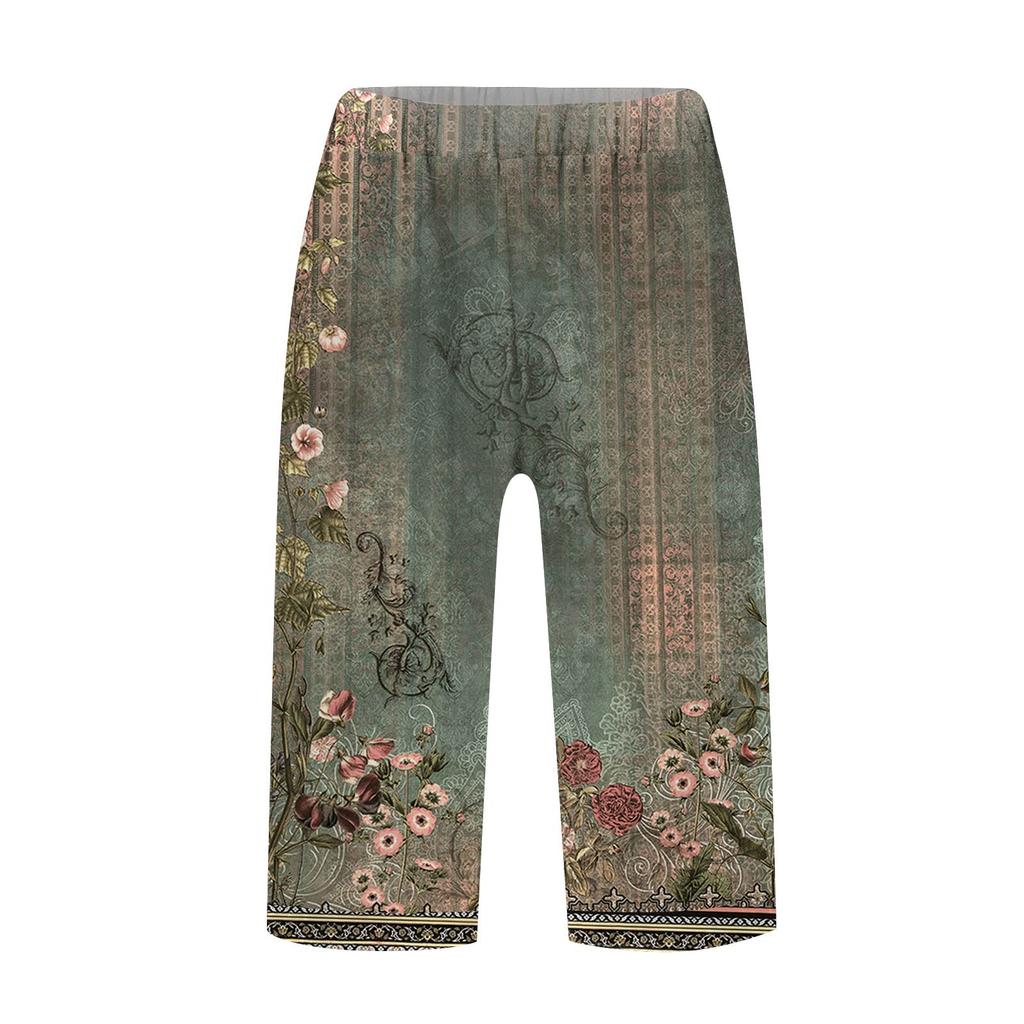 Женские брюки с принтом, модные повседневные шорты с карманами и эластичной резинкой на талии