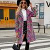 VAYLA Autumn Winter Fur Coat Women Fashion Casual Square Collar Imitation Leopard Faux Fur Coat Plush Long Coat Winter Jacket