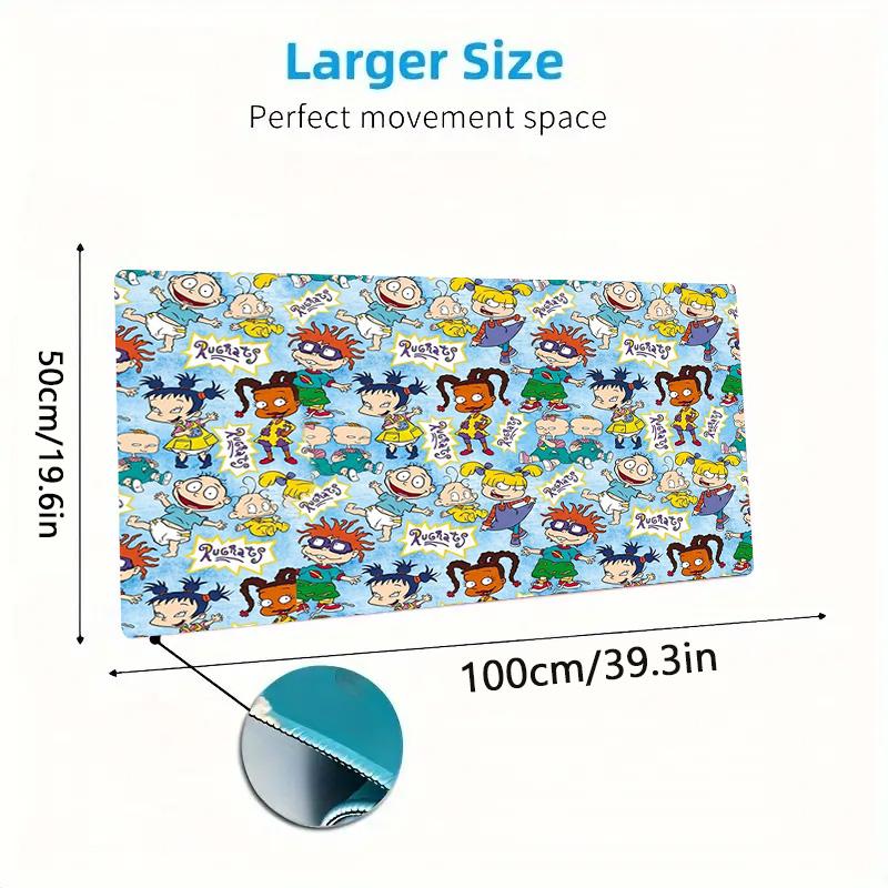 Rugrats Cartoon Color Mouse Pad Large Gaming Table Cushion Non-slip Laptop Tablet Big Mousepad XXL Mat Mini PC Playmat With Lock edge