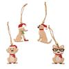 Creative Car Puppy Christmas Pendant Dog Wooden Xmas Tree Drop Ornaments Puppy Painted Colorful Car Hanging Ornaments Kids Toys