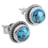 925 Sterling Silver Turquoise Gemstone Studs Post Earrings Jewelry Gift for Women - 3.8 Gms Approx
