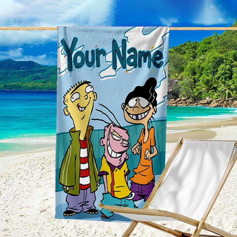 Custom Name Beach Towel Ed Eddy Mystery Beach Towel, Soft Microfiber, Gift for Her/Him, Birthday, for Pool, Beach, Travel, Fan gifts