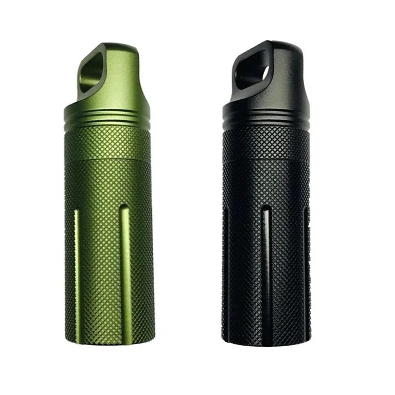 2 шт., алюминиевая бутылка с телескопической ложкой, водонепроницаемый чехол для таблеток, герметичный брелок для ключей, аксессуары для уличных инструментов