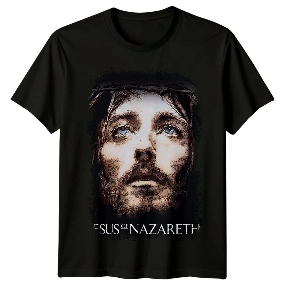 Иисус из Назарета (1977) Футболка в стиле ретро 70-х, вдохновленная кинопостерами, унисекс.