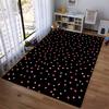 Heart and Stripe Pattern Black Carpet for Living Room Home Decor Suitable for use as an anti-slip for living room bedroom sofas