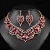 Кристаллическое ожерелье и серьги, комплект винтажных свадебных украшений для невесты, аксессуары для свадебного костюма