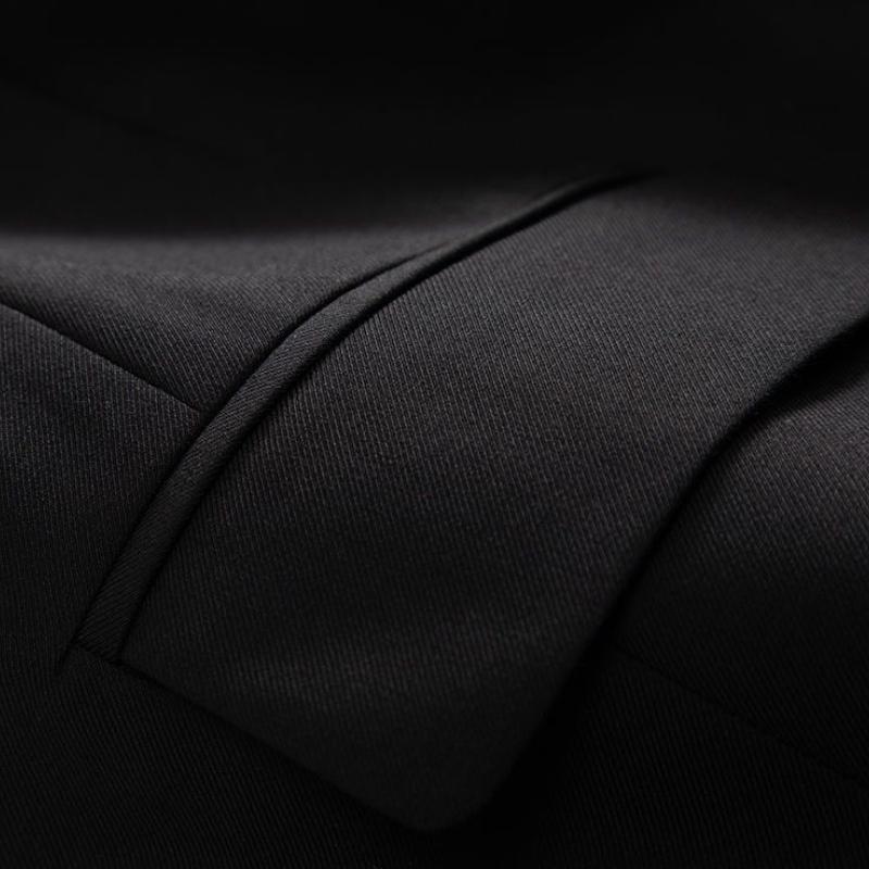 Fashion Temperament Capable Style Version of All Black Suit Vests Female Autumn Wear