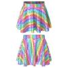Girls Skirt Elastic Waistband Ruffled Shiny Plaid Sequins Clubwear Mini Skirts for Cheerleading Music Festival Rave Costume