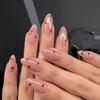 Нежный красный маленький любовь сладкий универсальный женская мода белый инс европейский и американский стиль нейл-арт 24 штуки