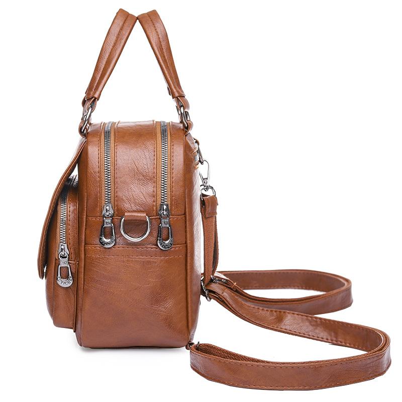 Двухслойный женский рюкзак большой емкости, модный рюкзак, женские сумки из мягкой искусственной кожи, высококачественный многофункциональный дизайнерский рюкзак