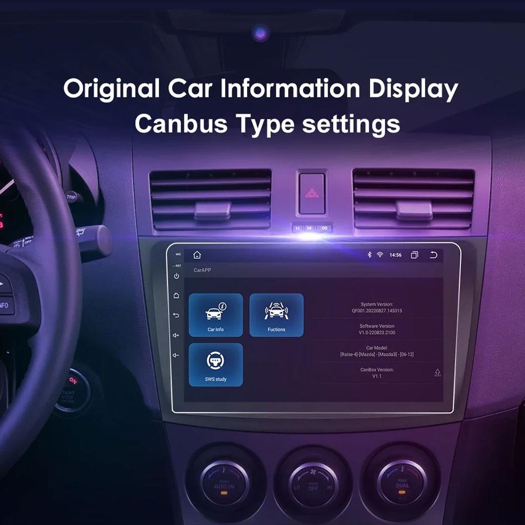 OSSURET 9-дюймовый экран Android 14 UIS7862 с Carplay для Mazda 3 2010 - 2013 Автомагнитола Автомобильная Мультимедиа GPS Интеллектуальная Навигация BT RDS DSP Восьмиядерный
