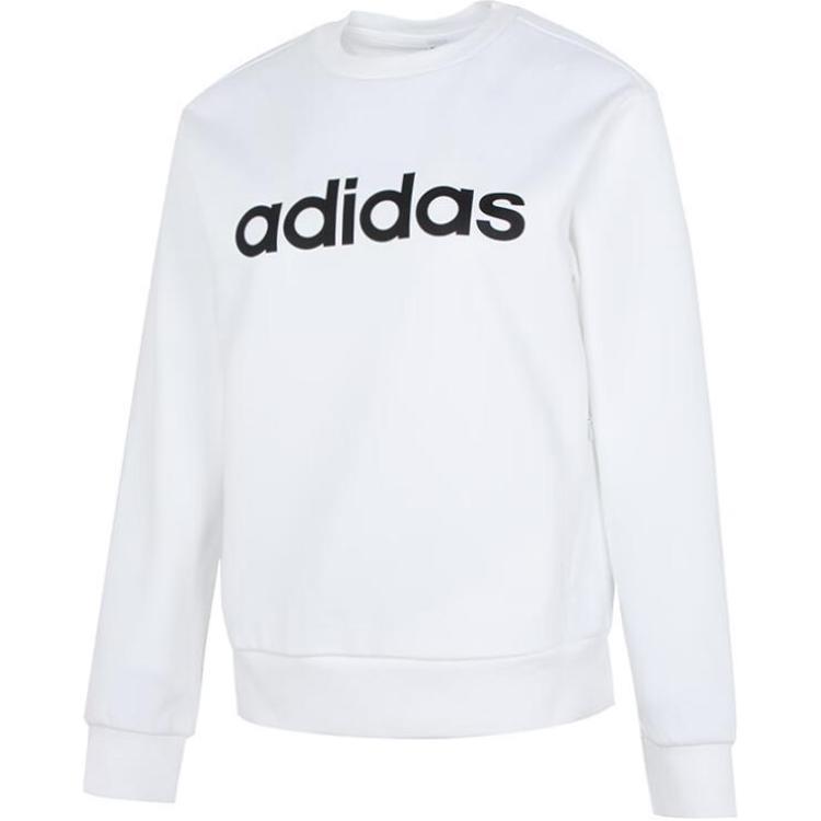 adidas Повседневная толстовка с круглым вырезом и длинным рукавом с принтом букв, женская толстовка белого цвета JJ0426