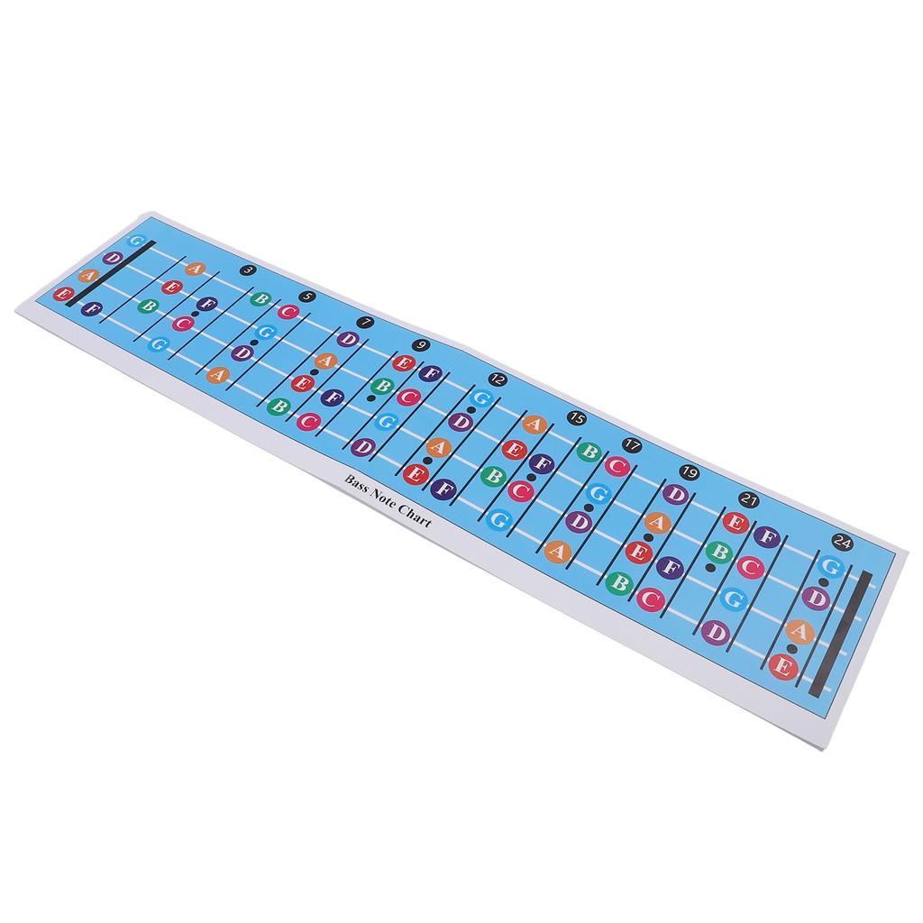 Bass Guitar Fretboard Note Chart Color Coded Quick Learning 4 String Bass Scale Chart