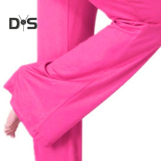 Женские расклешенные брюки с карманами, эластичный пояс, регулируемый шнурок, однотонные повседневные брюки для отдыха на каждый день