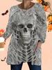 2025 Осень Зима Новые Женские Топы Большого Размера, Модные Футболки с 3D-принтом на Хэллоуин с Круглым Вырезом и Длинным Рукавом