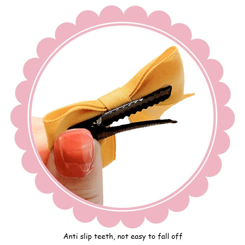 2Pcs Cute Little Girl Solid Color Bowknot Barrettes Baby Hairpins Kids Hair Clips Bow Headgear