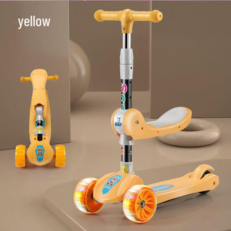 Foldable Children's Scooter with Music & Lights for Ages 3-12