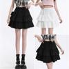 Женская летняя мини-юбка в балетном стиле с высокой талией и рюшами