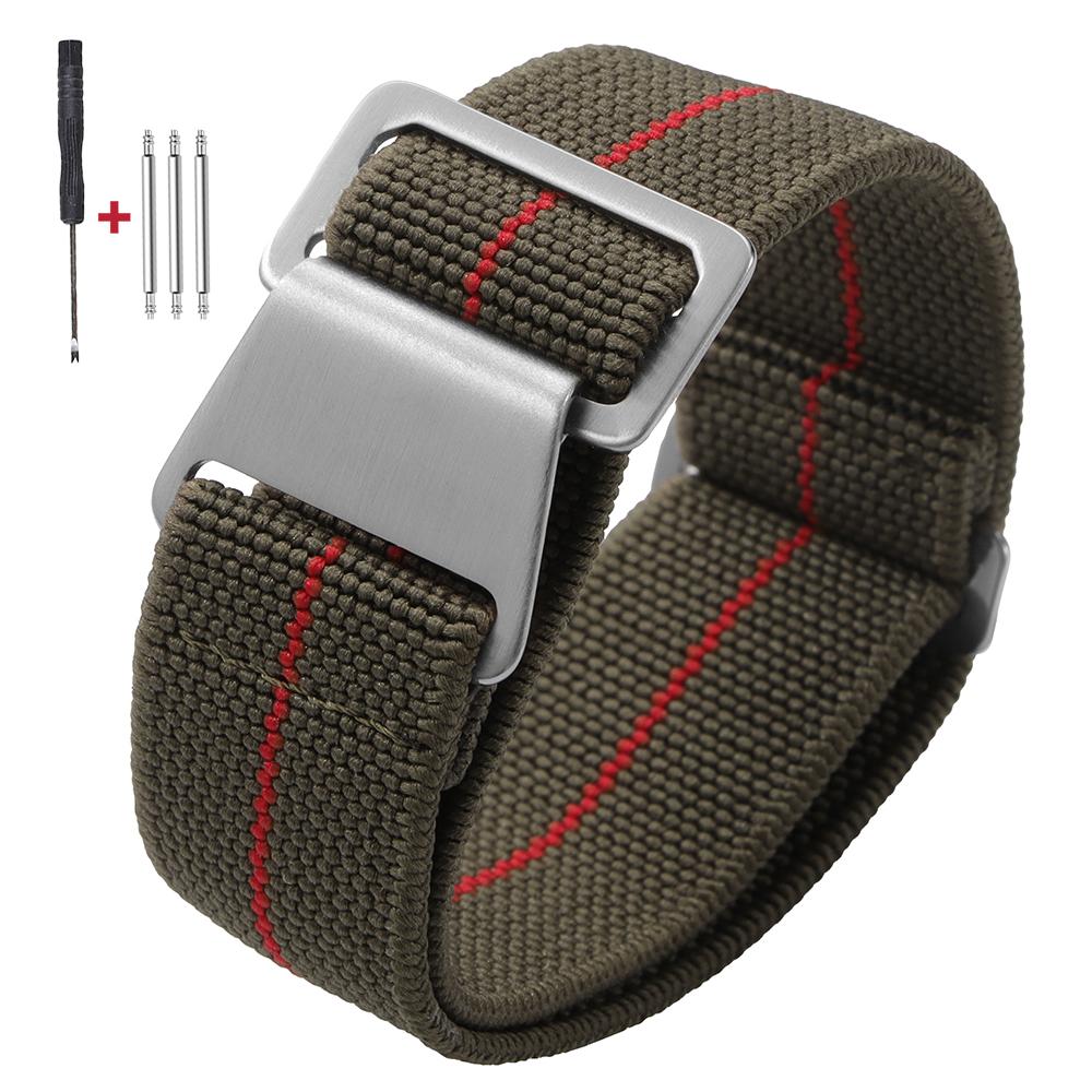 French Military Parachute Comfortable Elastic Nylon Watch Band 18mm 20mm 22mm for Seiko for Tudor for Rolex Strap Sport Bracelet
