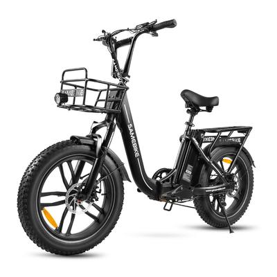 Электровелосипед для поездок на работу на открытом воздухе SAMEBIKE C05Pro, аккумулятор 36V13Ah, 7 скоростей, алюминиевая сплавная рама, складной, с низкой рамой, 20-дюймовые толстые шины, дорожный электровелосипед