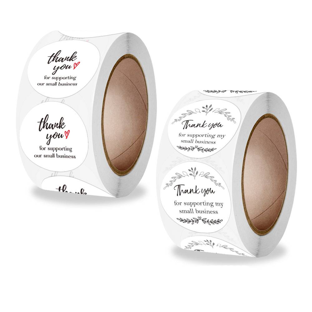 Около 500 шт. наклейки с цветами «спасибо» для конвертов, подарочные запечатывания, деловая упаковка, печать, этикетка, канцелярские наклейки, рулоны ручной работы