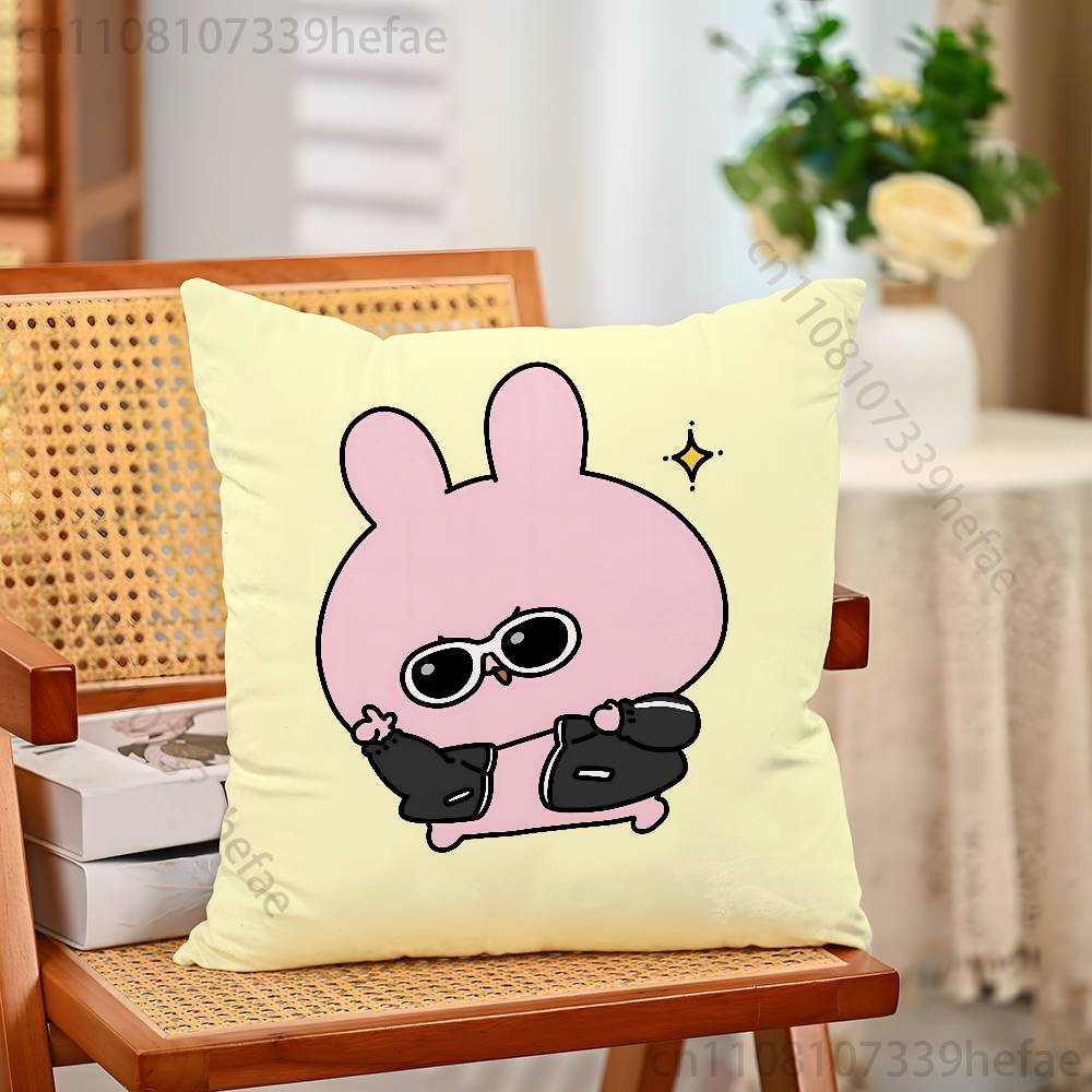 Cute AAsamimichan Funny Pillow Case Antidustmite Pillowcase Invisible Zipper Silky Short Plush Sofa Cushion Cover