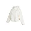 Neo Solid Color Logo Print Zip-Up Hooded Jacket Women Jackets White HE4488