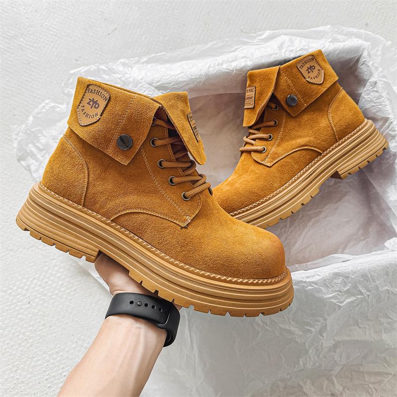 Мужские ботинки Мартин, ботинки цвета ревеня, полусапоги, новинка зимы 2024, высокие дерби, ботинки-инструменты 11306-J